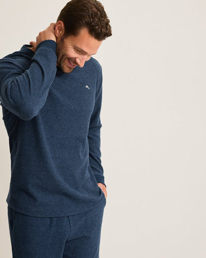 Textured Twill Stripe Crew Long-Sleeve Top - Tommy Bahama Men