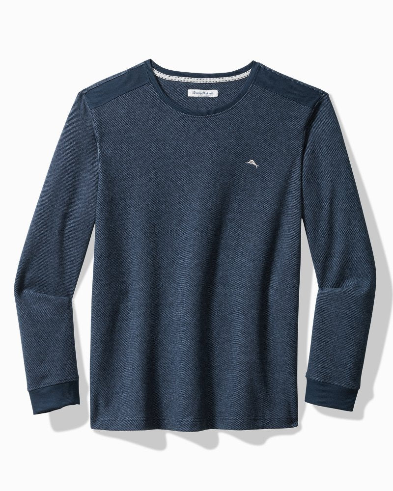 Textured Twill Stripe Crew Long-Sleeve Top - Tommy Bahama Men