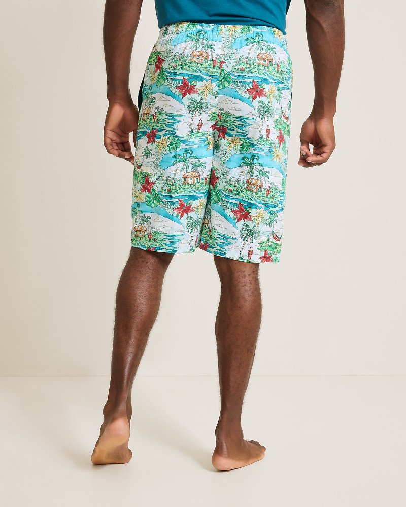 Big & Tall Woven Tropical Print Pajama Shorts - Tommy Bahama Men