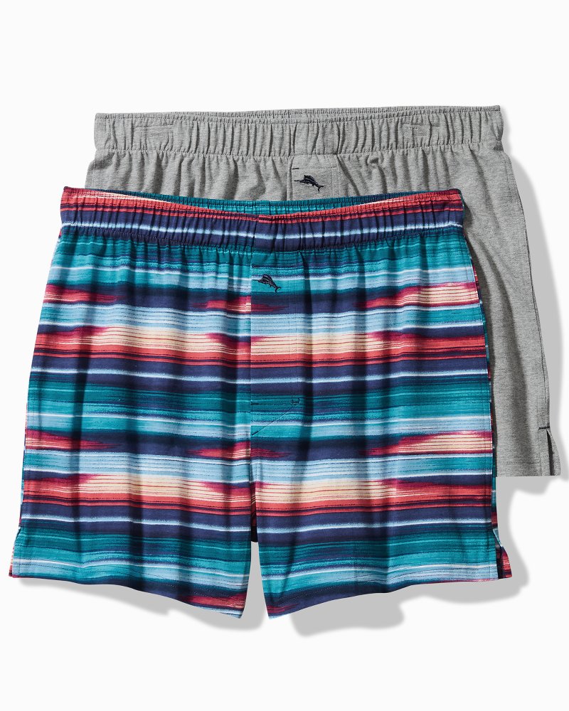 Tropical Print & Solid Knit Boxers—2-Pack - Tommy Bahama Men