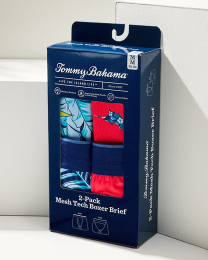 Mesh Tech Print Boxer Briefs — 2-Pack - Tommy Bahama Men
