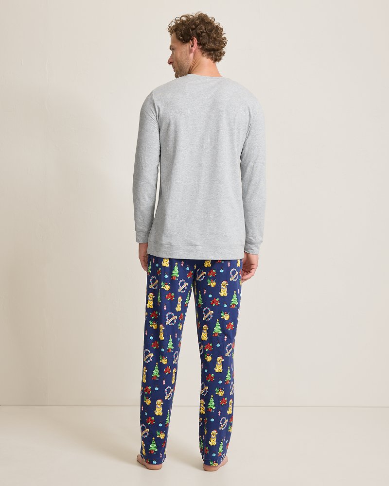 Holiday Dog Long Sleeve & Pants Pajama Set - Tommy Bahama Men