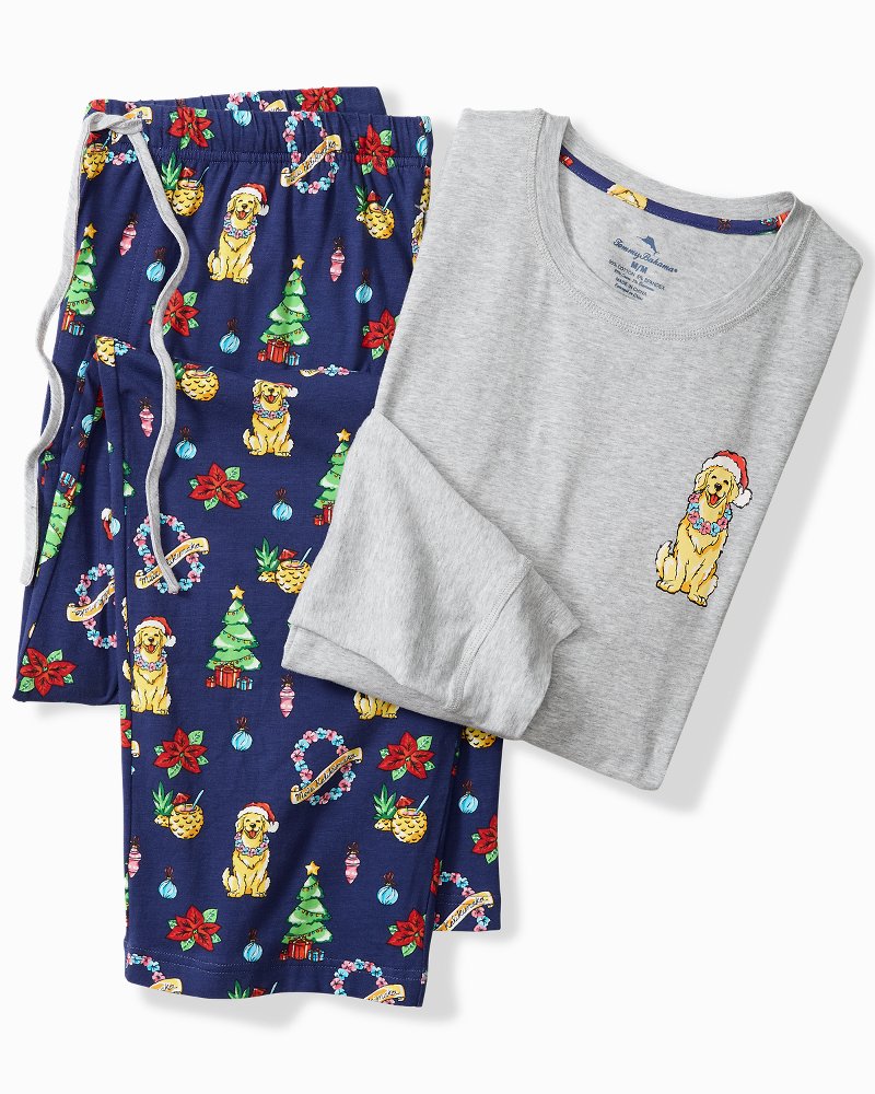Holiday Dog Long Sleeve & Pants Pajama Set - Tommy Bahama Men
