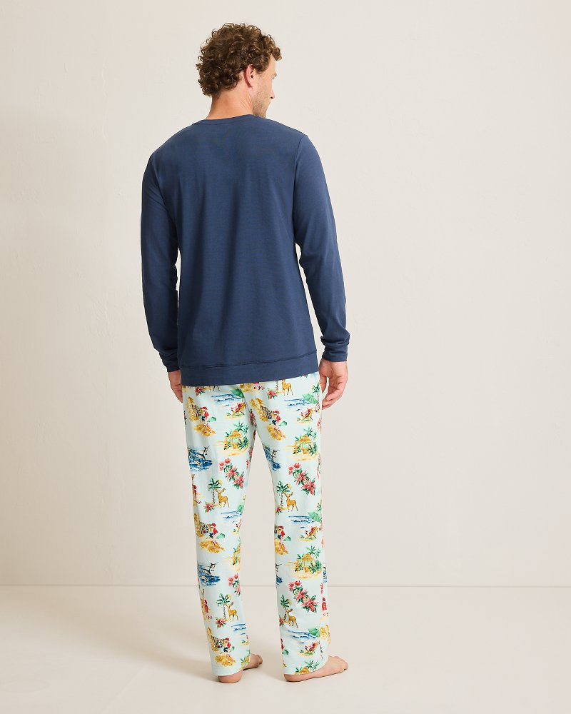 Holiday Santa Long Sleeve & Pants Pajama Set - Tommy Bahama Men