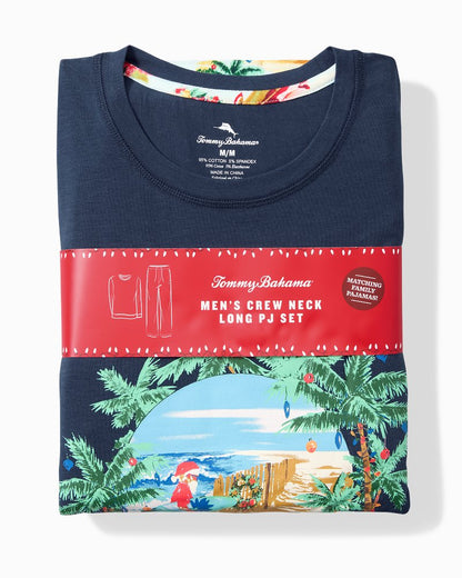 Big & Tall Holiday Santa Long Sleeve & Pants Pajama Set - Tommy Bahama Men