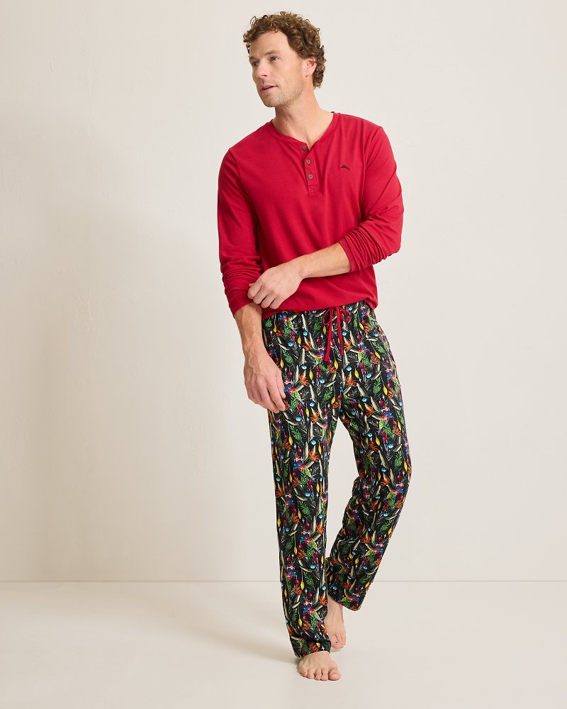 Holiday Parrot Henley & Pants Pajama Set - Tommy Bahama Men