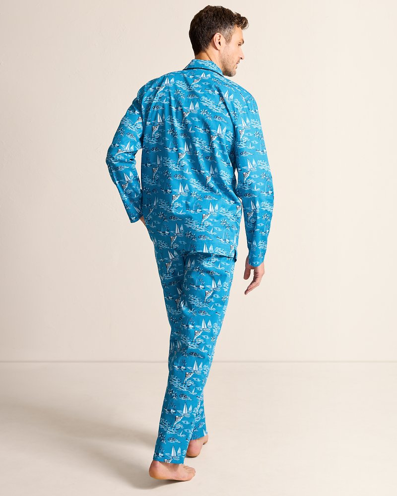 Woven Long Sleeve & Pants Pajama Set - Tommy Bahama Men