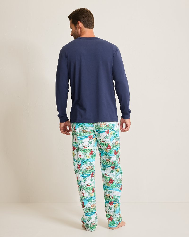 Big & Tall Jersey Long Sleeve & Pants Pajama Set - Tommy Bahama Men