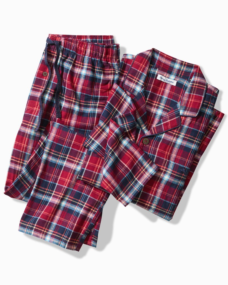 Flannel Long Sleeve & Pants Pajama Set - Tommy Bahama Men