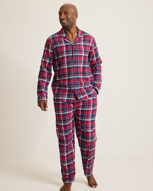 Big & Tall Flannel Long Sleeve & Pants Pajama Set - Tommy Bahama Men