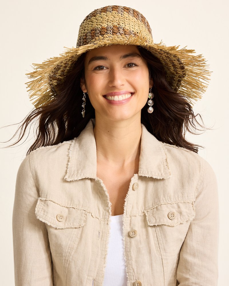 Waverly Frayed Edge Raffia Sun Hat - Tommy Bahama Women