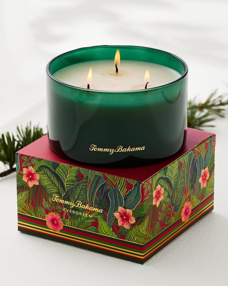 Evergreen 14.5-oz. Boxed 3-Wick Candle - Tommy Bahama Beach & Home