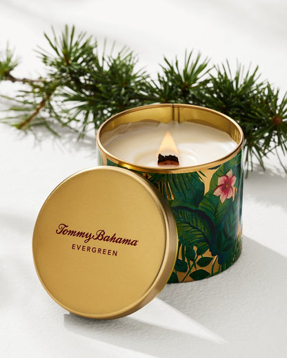 Evergreen 10.6-oz. Floral Embossed Candle Tin - Tommy Bahama Beach & Home