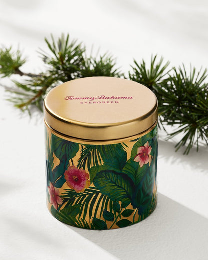 Evergreen 10.6-oz. Floral Embossed Candle Tin - Tommy Bahama Beach & Home