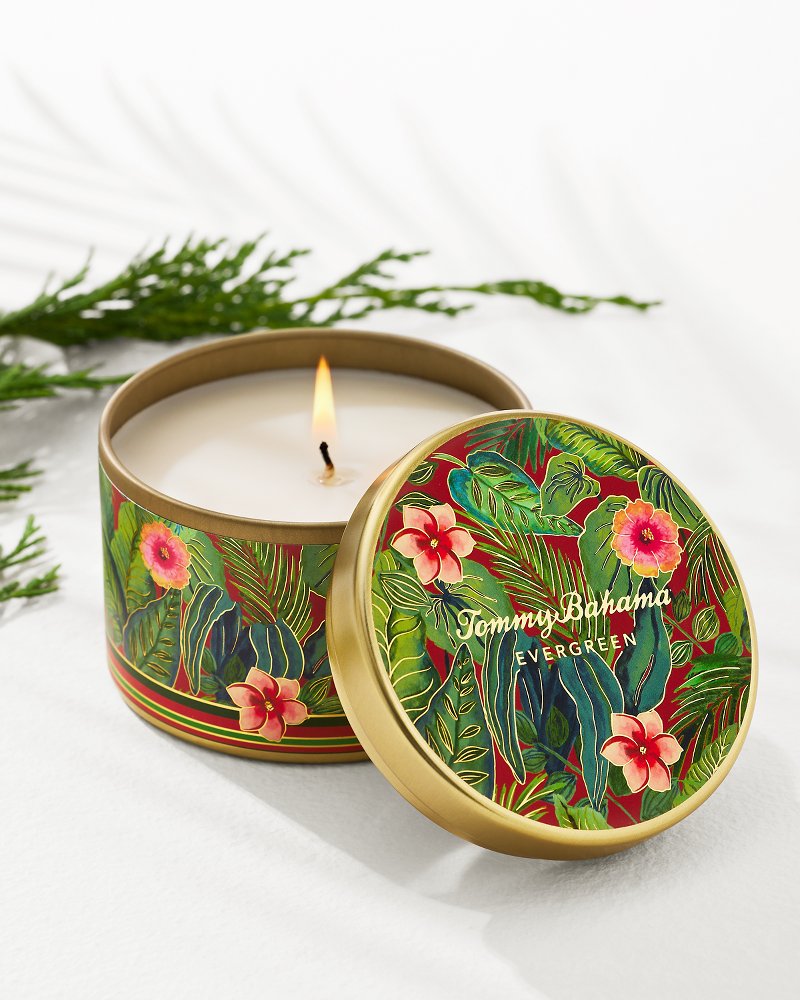 Evergreen 7.1-oz Travel Candle Tin - Tommy Bahama Beach & Home