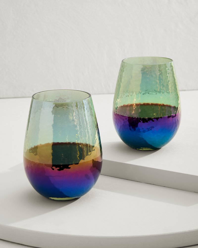 Luster Stemless Wine Glasses — Set of 2 - Tommy Bahama Beach & Home