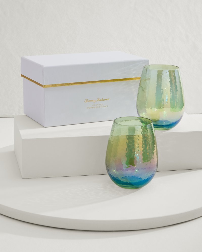 Luster Stemless Wine Glasses — Set of 2 - Tommy Bahama Beach & Home