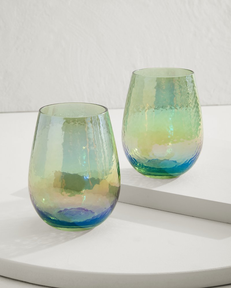 Luster Stemless Wine Glasses — Set of 2 - Tommy Bahama Beach & Home