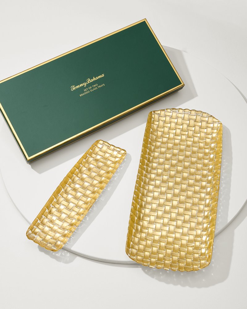 Braided Glass Serving Trays — Set of 2 - Tommy Bahama Beach & Home