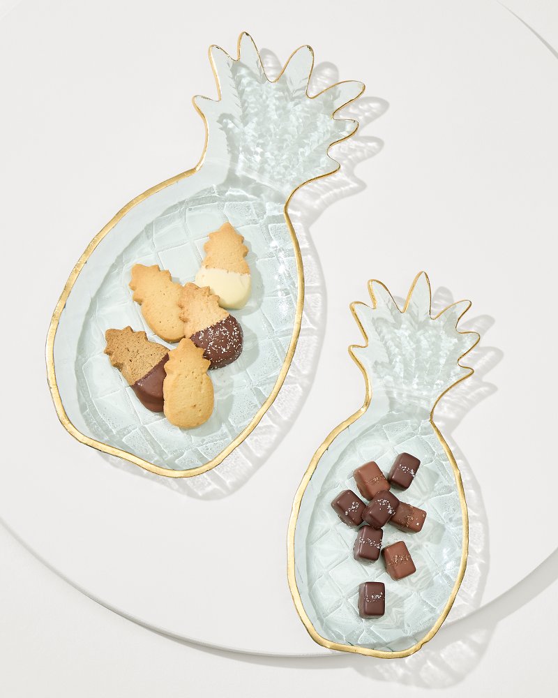 Glass Pineapple Trays — Set of 2 - Tommy Bahama Beach & Home