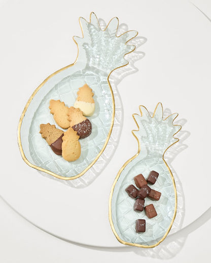 Glass Pineapple Trays — Set of 2 - Tommy Bahama Beach & Home
