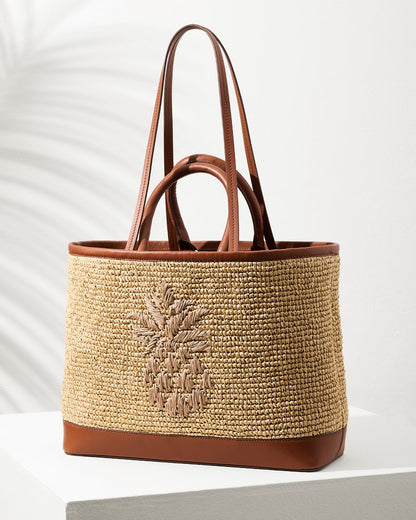Raffia & Leather Pineapple Tote - Tommy Bahama Women