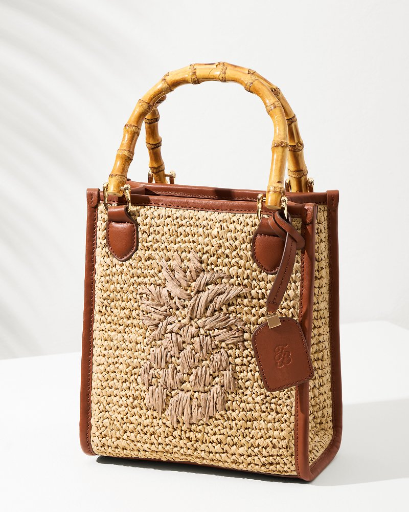 Raffia & Leather Bamboo Mini Tote - Tommy Bahama Women