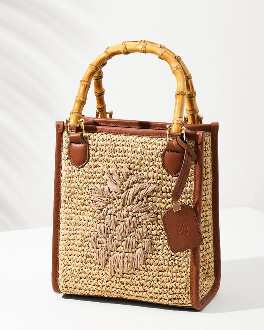 Raffia & Leather Bamboo Mini Tote - Tommy Bahama Women