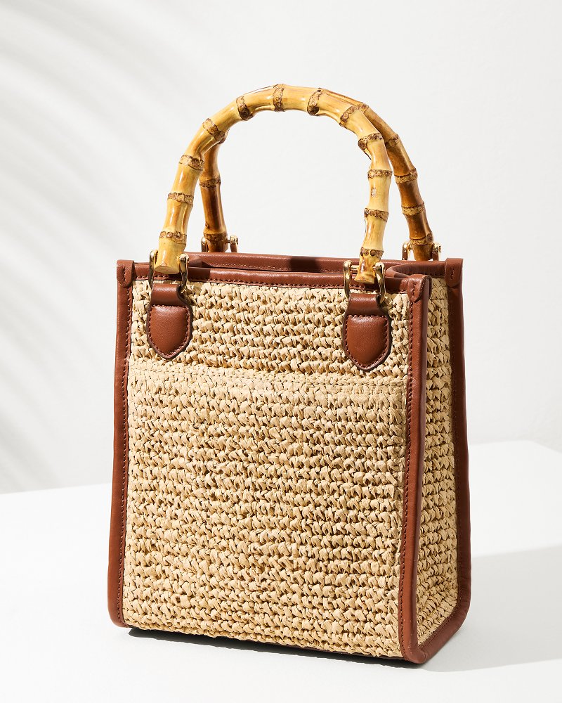 Raffia & Leather Bamboo Mini Tote - Tommy Bahama Women