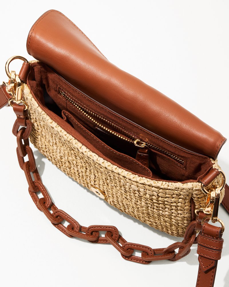 Raffia & Leather Chain Crossbody - Tommy Bahama Women