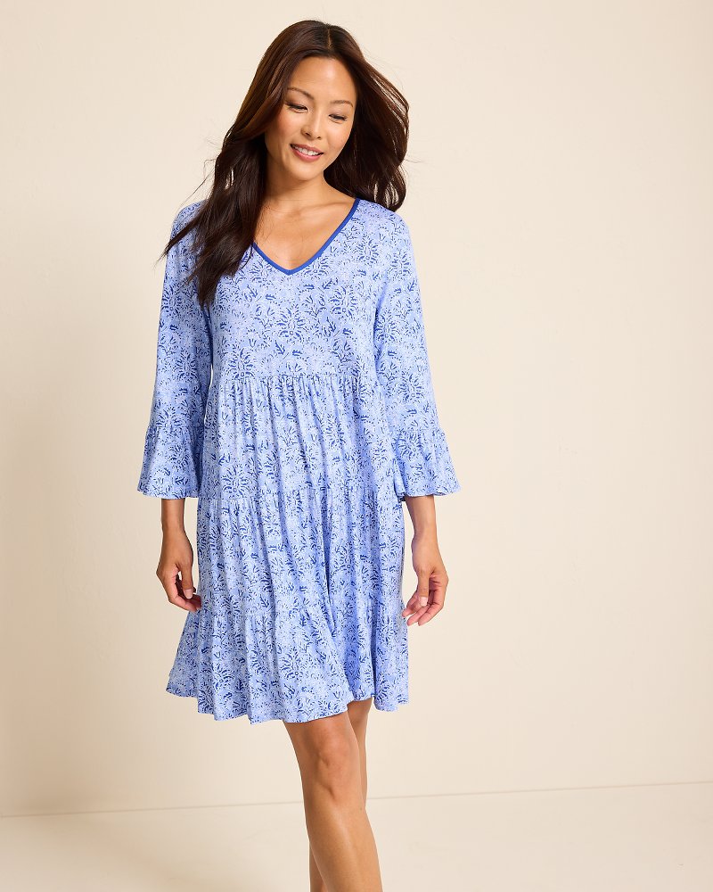 Jersey 3/4-Sleeve Short Sleep Dress - Tommy Bahama Women