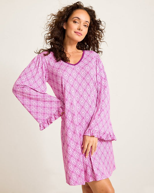 Jersey Long-Sleeve Short Sleep Dress - Tommy Bahama Women