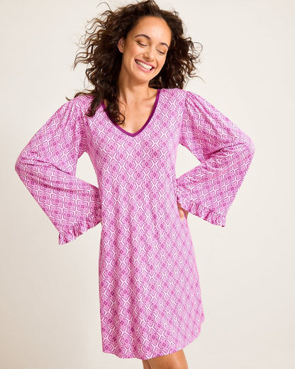 Jersey Long-Sleeve Short Sleep Dress - Tommy Bahama Women