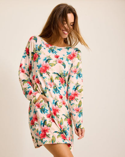 Knit Long-Sleeve Short Sleep Dress - Tommy Bahama Women