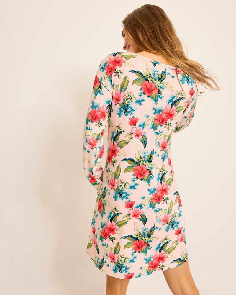 Knit Long-Sleeve Short Sleep Dress - Tommy Bahama Women