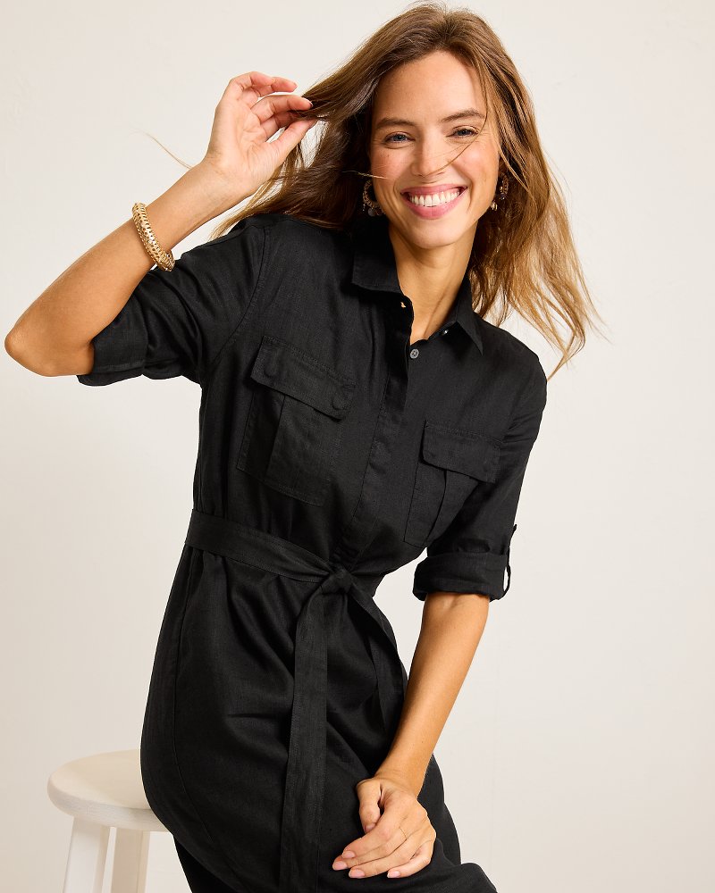 Two Palms Patch-Pocket Linen Dress - Tommy Bahama Women