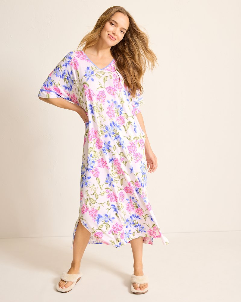 Jersey Short-Sleeve Maxi Sleep Caftan - Tommy Bahama Women
