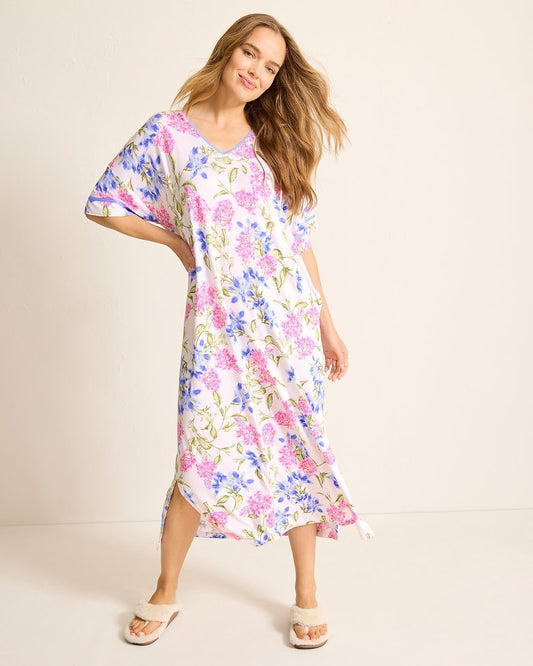 Jersey Short-Sleeve Maxi Sleep Caftan - Tommy Bahama Women