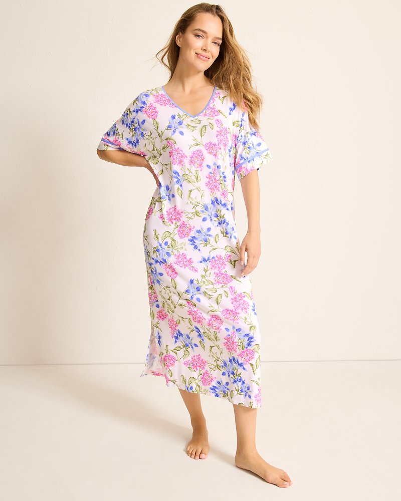 Jersey Short-Sleeve Maxi Sleep Caftan - Tommy Bahama Women