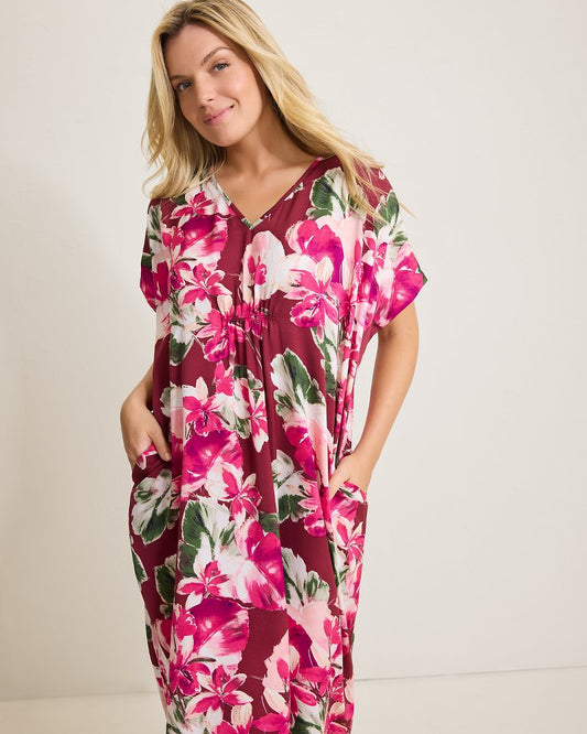 Satin Maxi Sleep Caftan - Tommy Bahama Women