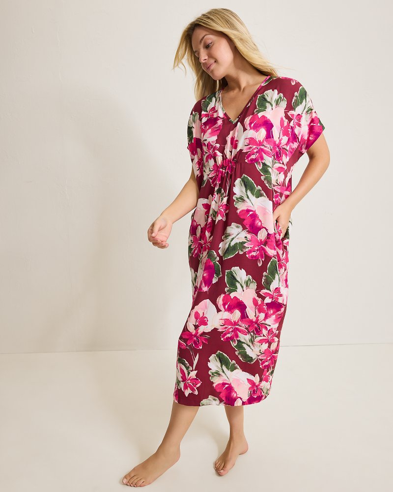 Satin Maxi Sleep Caftan - Tommy Bahama Women