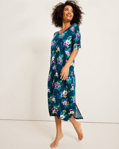 Jersey Short-Sleeve Maxi Sleep Caftan - Tommy Bahama Women