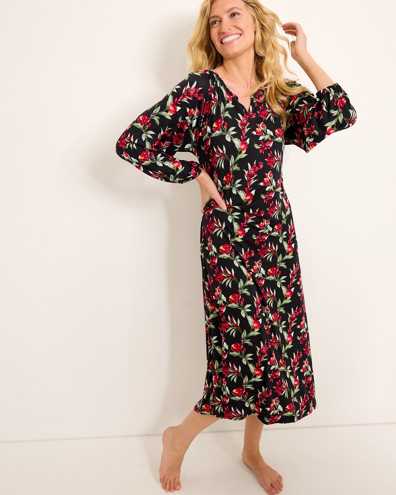 Jersey Long-Sleeve Maxi Sleep Dress - Tommy Bahama Women