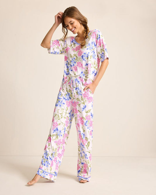 Jersey V-Neck Top & Pants Pajama Set - Tommy Bahama Women