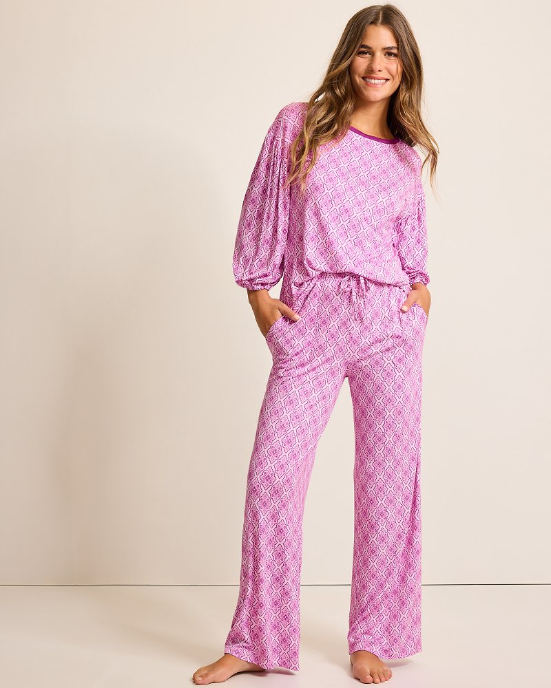 Jersey 3/4-Sleeve & Pants Pajama Set - Tommy Bahama Women