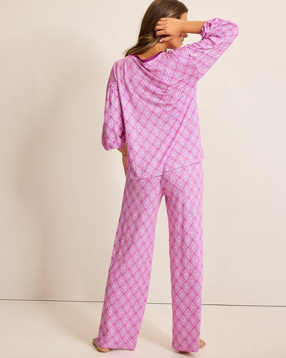 Jersey 3/4-Sleeve & Pants Pajama Set - Tommy Bahama Women