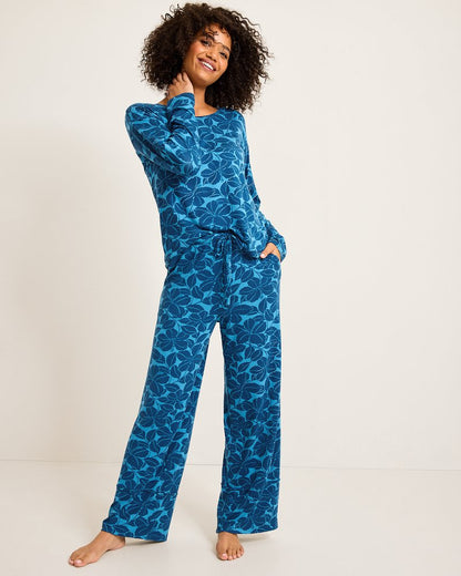 Knit Long Sleeve & Pants Pajama Set - Tommy Bahama Women