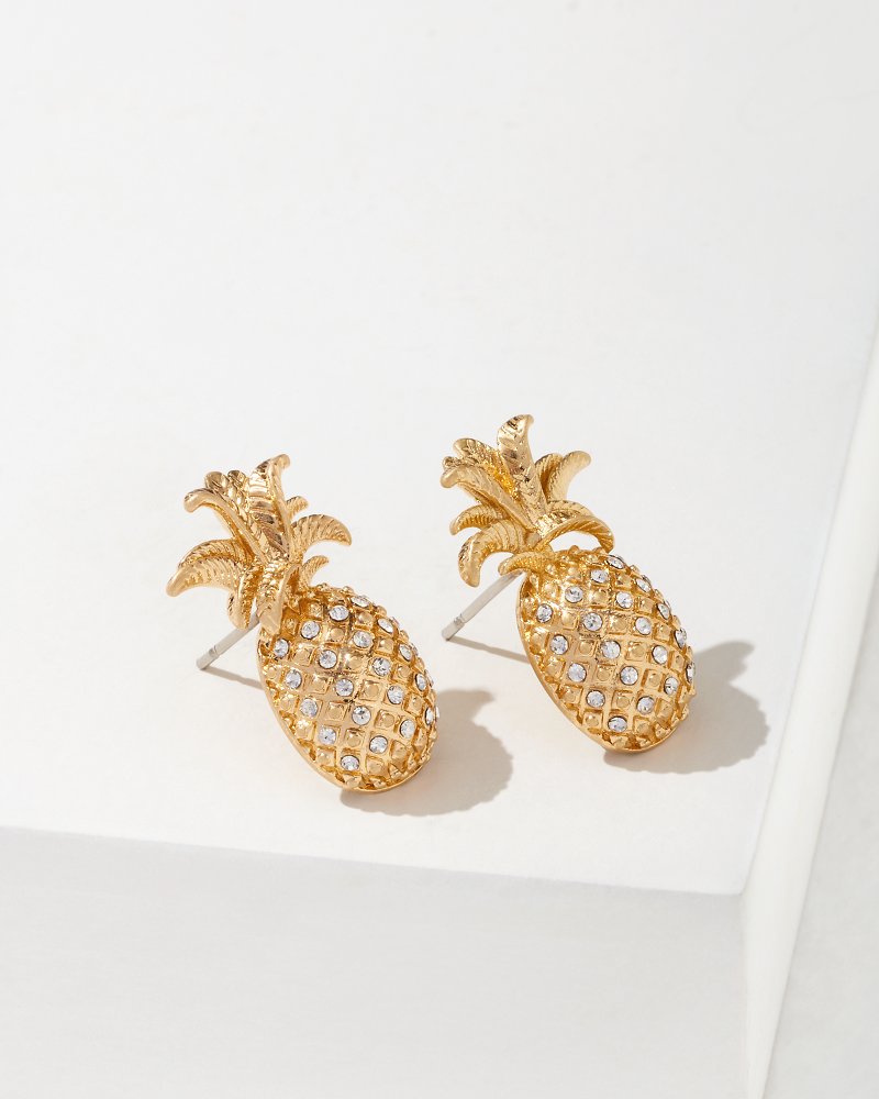 Tropical Blooms Pineapple Stud Earrings - Tommy Bahama Women