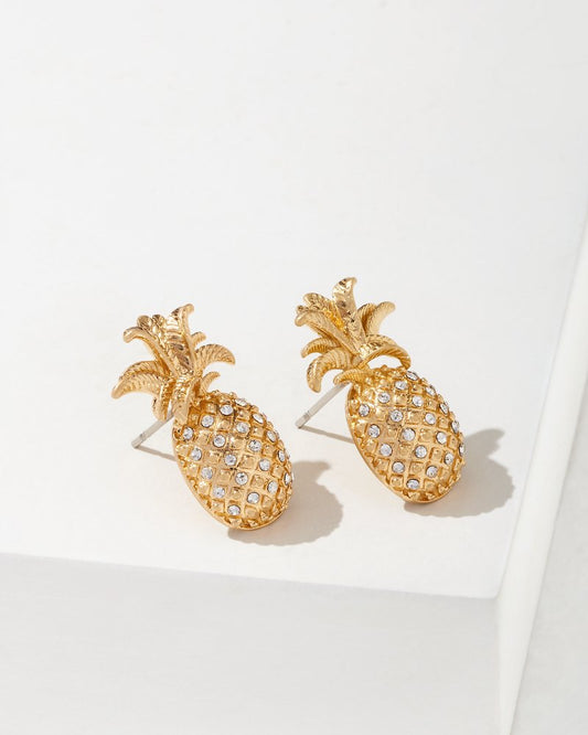Tropical Blooms Pineapple Stud Earrings - Tommy Bahama Women